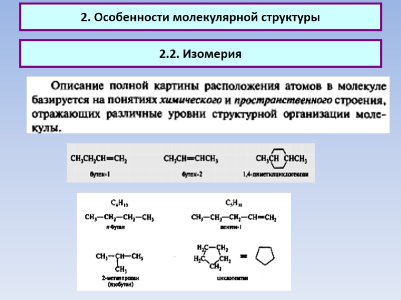 2. Особенности молекулярной структуры 2.2. Изомерия